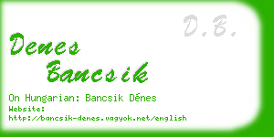 denes bancsik business card
